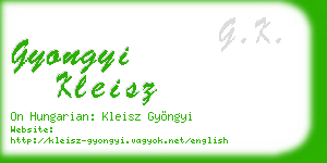 gyongyi kleisz business card