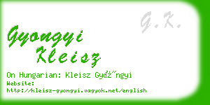 gyongyi kleisz business card